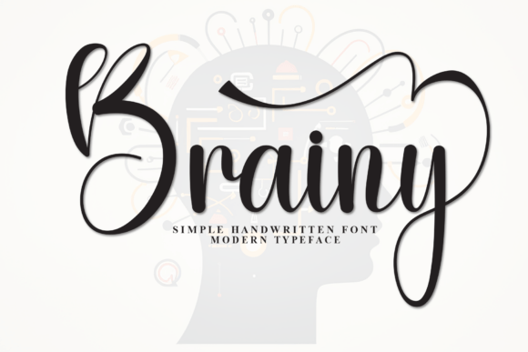 Brainy: A Modern Script Typeface for Editorial Design