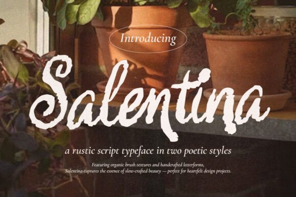 Salentina: A Rustic Script Font for Editorial Design